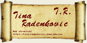 Tina Radenković vizit kartica